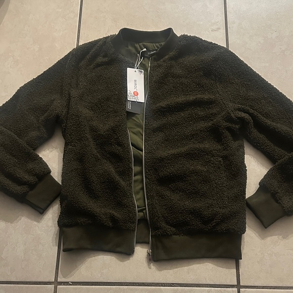 MIROL Women's Fall Fleece Bomber Jacket Trendy Sherpa Winter Coat NWT - Picture 3 of 5